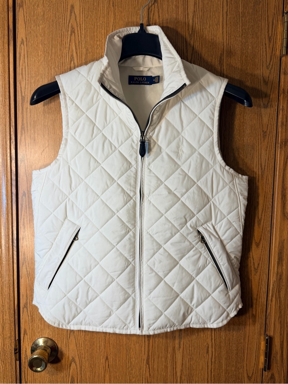 Ralph Lauren White Quilted Zip-Front Vest